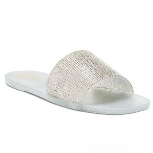 NEW Vince Camuto Women’s Jaquell Slide Sandal Metallic Silver Jelly 9 M